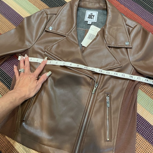 Brown faux leather jacket - Picture 5 of 7